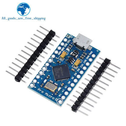 Pro Micro Atmega32U4 5V 16Mhz Original Chip Replace Atmega328 for Arduino Pro Mini with 2 Row Pin Header for Leonardo UNOR3