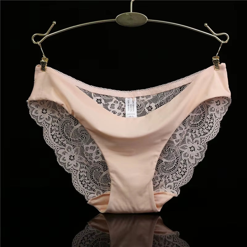 14 Colors Women'S Invisible Underwear Spandex Crotch Intimate Women Sexy Lace Black Floral Panties Seamless Panty