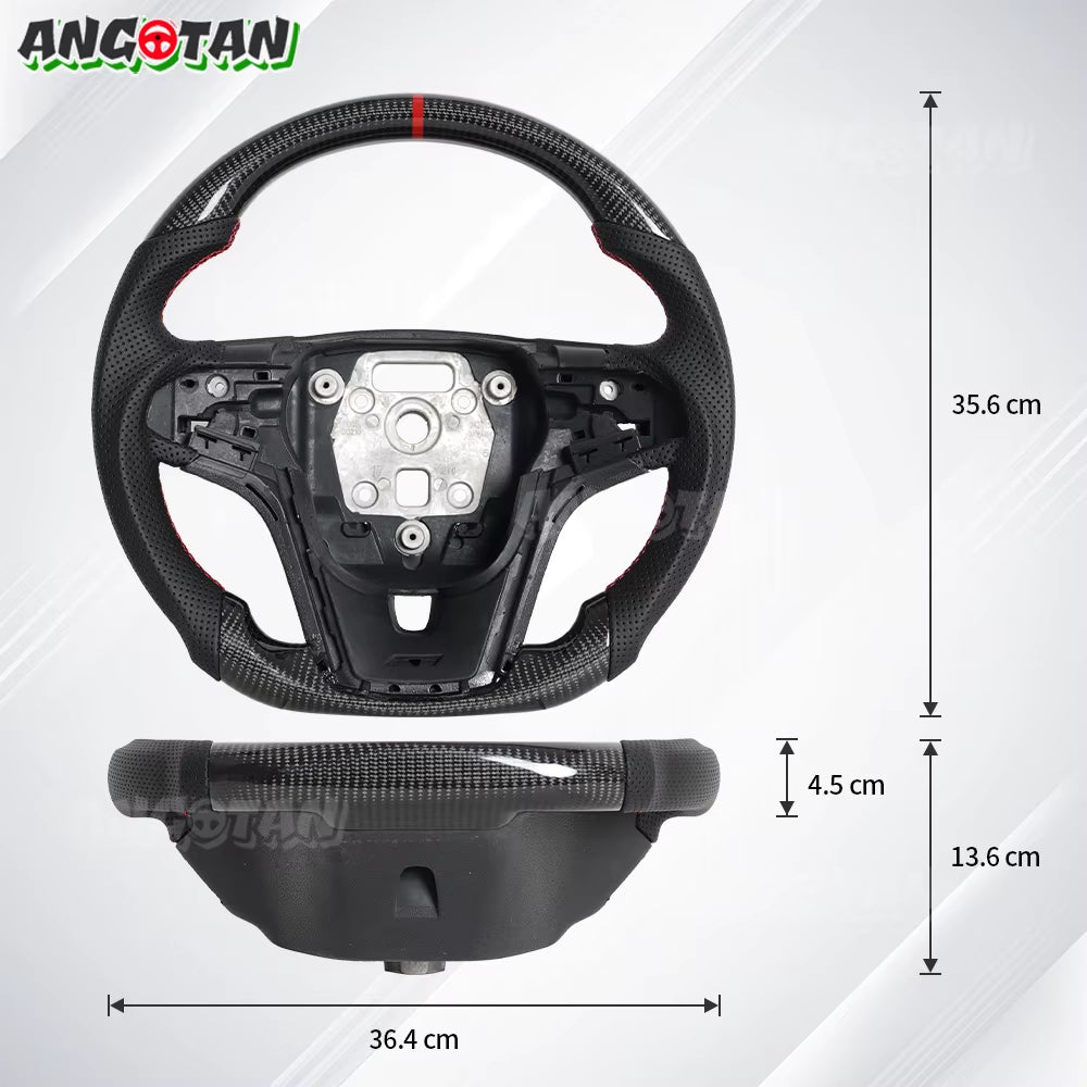 Car Steering Wheel Fit for Chevrolet Camaro 2012 2013 2014 2015 Customized Carbon Fiber Steering Wheel Perforated Leather