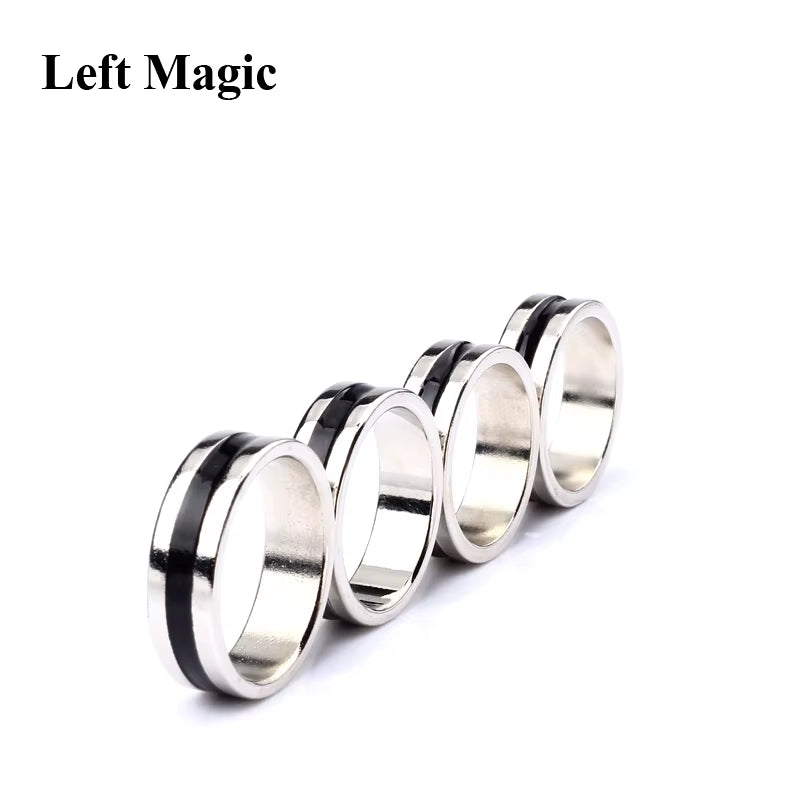1 Pcs Hot Strong Magnetic Magic Ring Silver and Black Magician Ring Coin Magic Magic Tricks for Magic Show Close up Magic B1024