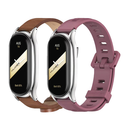Strap for Mi Band 10 9 8 7 6 5 4 3 Bracelet Silicone Wristband for Xiaomi Mi Band 8 Metal Strap for Mi Band 7 Watchband Leather