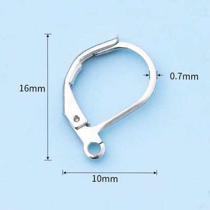 100PCS 925 Sterling Silver DIY Beadings Findings Earring Hooks Leverback Earwire Fittings Components