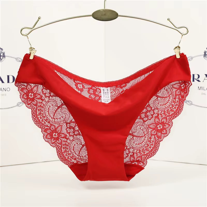 14 Colors Women'S Invisible Underwear Spandex Crotch Intimate Women Sexy Lace Black Floral Panties Seamless Panty