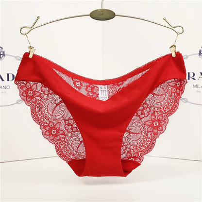 14 Colors Women'S Invisible Underwear Spandex Crotch Intimate Women Sexy Lace Black Floral Panties Seamless Panty
