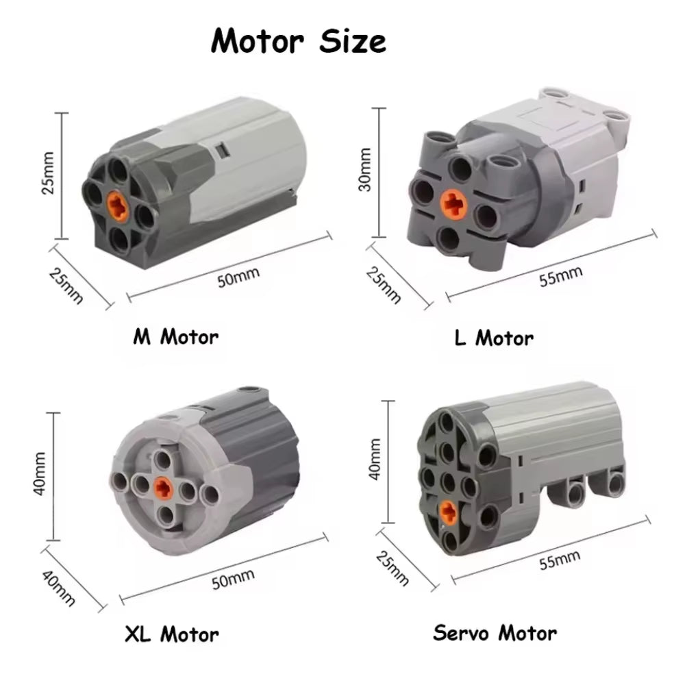MOC Train Motor Kit Servo,Battery Box, IR Remote, LED Lights Power Functions Parts for Smart Technical Building Blocks Creations