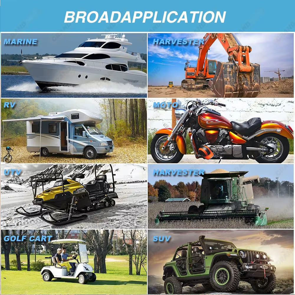 Universal Marine Radio Antenna AM/FM for Golf Cart ATV UTV RV Truck Excavator Tractor RVR Yacht Waterproof Flexible Signal