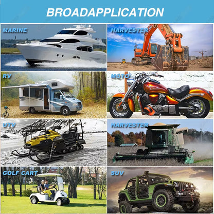 Universal Marine Radio Antenna AM/FM for Golf Cart ATV UTV RV Truck Excavator Tractor RVR Yacht Waterproof Flexible Signal