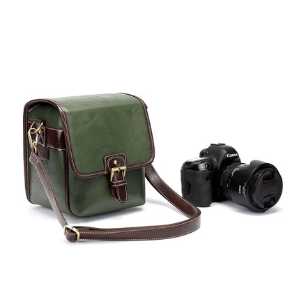 Photo Luxury Camera Stylish Fashion Retro PU Leather Case Handbag Waterproof Shoulder Messenger DSLR Bag for Canon Nikon Sony L