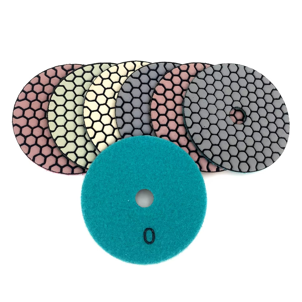 6 Pcs 100Mm Dry Polishing Pad 4 Inch Sharp Type Diamond Polishing Pads for Granite Marble Sanding Disc Stone