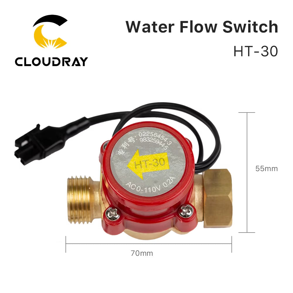 Water Flow Switch Sensor 8/10/12Mm HT-30 Protect for CO2 Laser Engraving Cutting Machine