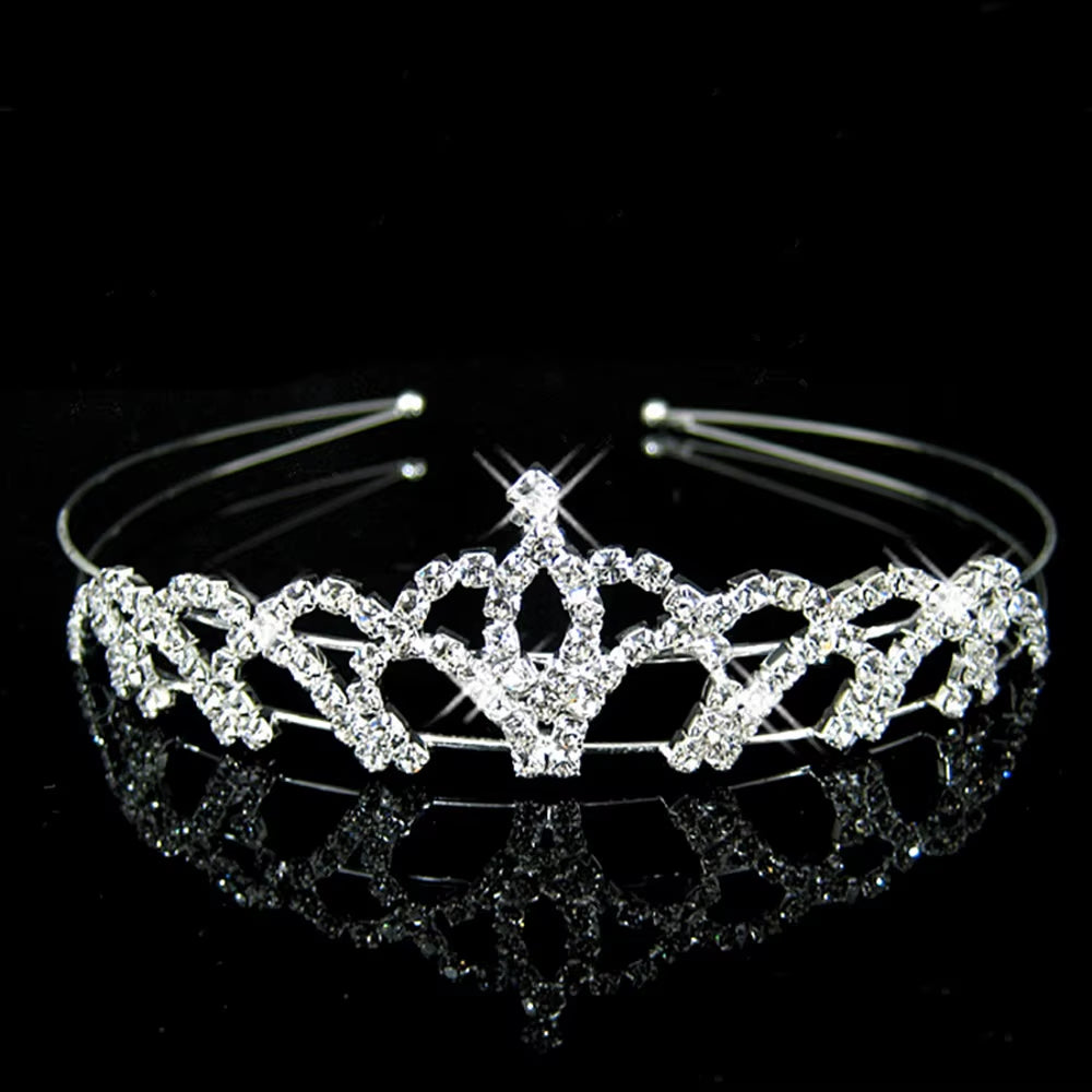 Princess Crystal Tiaras and Crowns Headband Kid Girls Love Bridal Prom Crown Wedding Party Accessiories Hair Jewelry