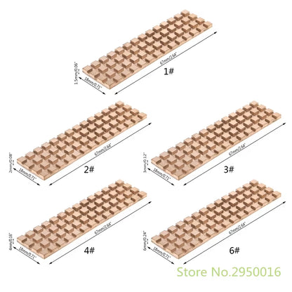 Copper Heatsink Cooler Heat Sink Thermal Conductive Adhesive for M.2 NGFF 2280 PCI-E NVME SSD 67X18Mm Thickness 1.5/2/3/4/6Mm