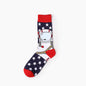 1 Pair Art Socks New Men Women Cotton Socks Couple Funny Socks Flower Bird Long Colorful Socks EUR39-44