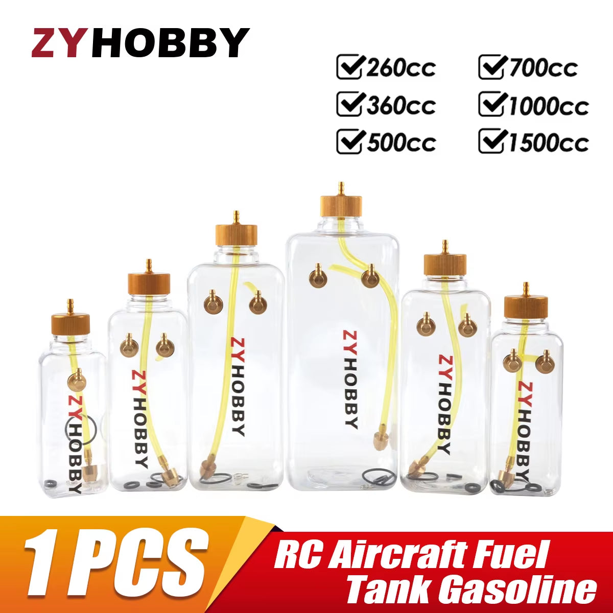 Model Airplane Fuel Tank RC Aircraft Gas/Petrol Nitro Transparent Tanks 260ML 360ML 500ML 700ML 1000ML 1500ML Fuel Bottles