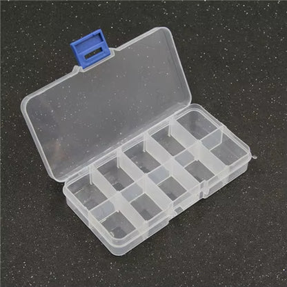 1Pcs Square Transparent Plastic Storage Box Case 10/24 Slot Adjustable for Pills Jewelry Beads Earring Case Organizer