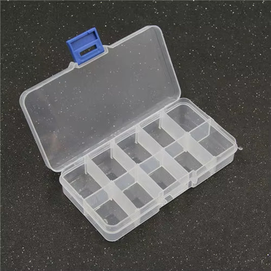 1Pcs Square Transparent Plastic Storage Box Case 10/24 Slot Adjustable for Pills Jewelry Beads Earring Case Organizer