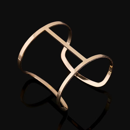 Bijoux Gypsy Fashion Gold Silver Plated Punk Hip Hop Cuff Wide Men Bangles Arm Bracelet for Women Bracelets & Bangles
