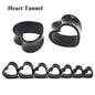 Bog-Pair Black Heart Ear Tunnel Gauge Acrylic Ear Spiral Plugs Ear Taper Stretchers Gauge Expander Saddle Ear Plugs 4-25Mm