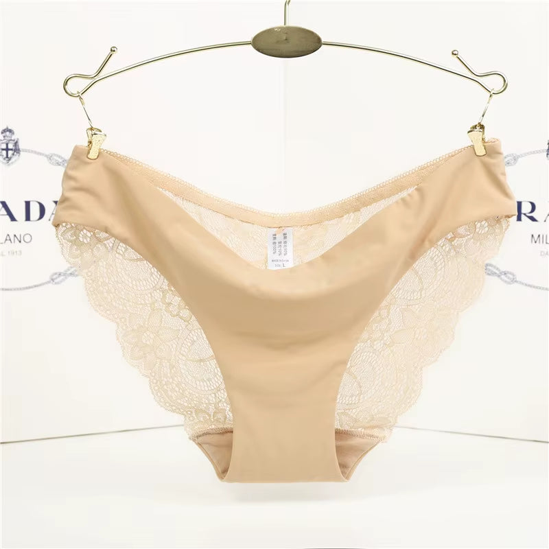 14 Colors Women'S Invisible Underwear Spandex Crotch Intimate Women Sexy Lace Black Floral Panties Seamless Panty