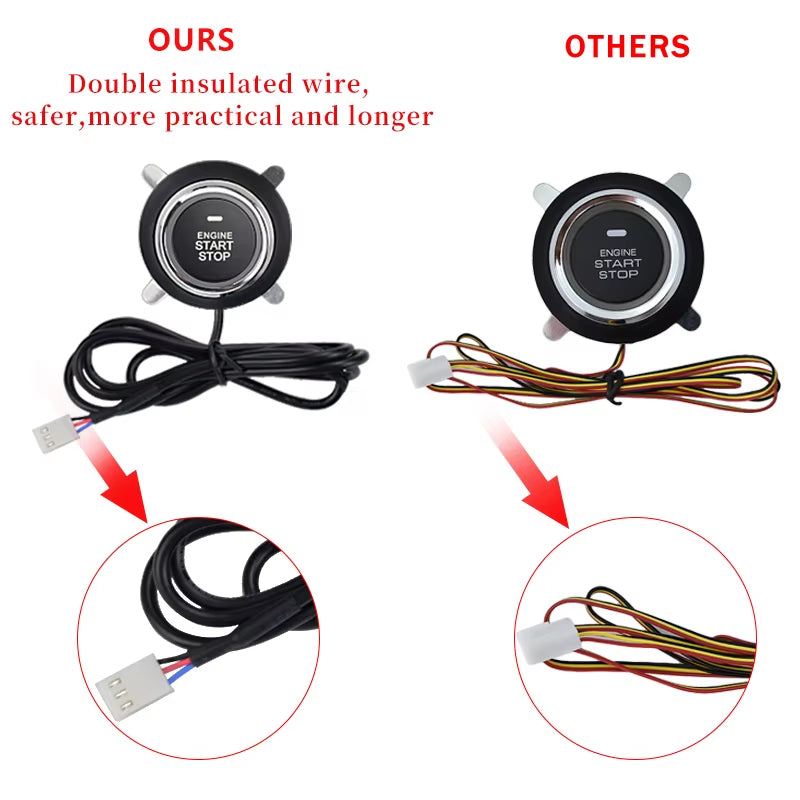 Auto Car One Start Stop Engine System with Remote Control Car PKE Keyless Entry Start System Open Trunk for 12V SUV Autostart