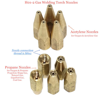 Mini Gas Brazing Torch H01-2 Oxygen Propane Gas Natural Coal Gas LPG for Weld Braze Solder Steel Copper Aluminum Silver
