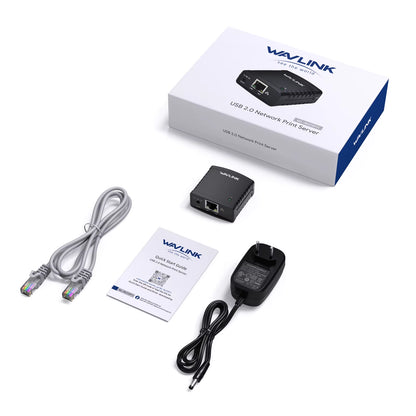 USB 2.0 LRP Print Server Share a LAN Ethernet Networking Printers Power Adapter USB HUB 100Mbps Network Print Server US