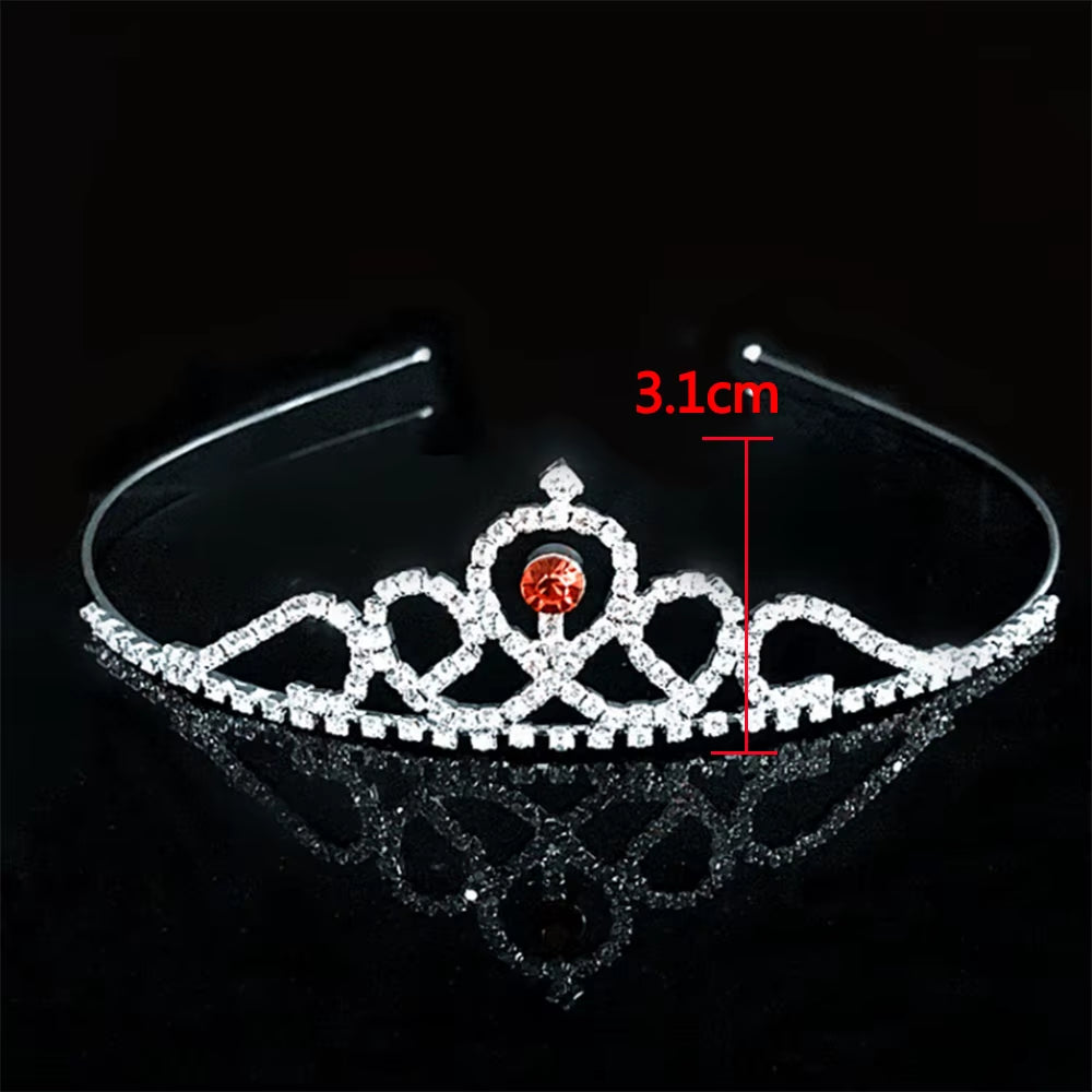 Princess Crystal Tiaras and Crowns Headband Kid Girls Love Bridal Prom Crown Wedding Party Accessiories Hair Jewelry