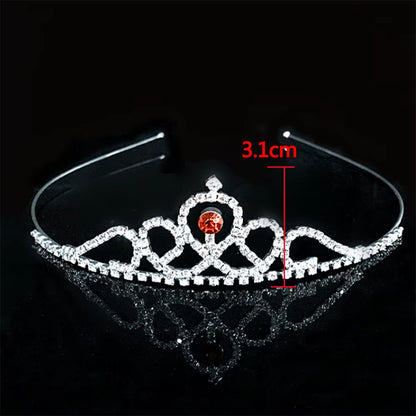 Princess Crystal Tiaras and Crowns Headband Kid Girls Love Bridal Prom Crown Wedding Party Accessiories Hair Jewelry