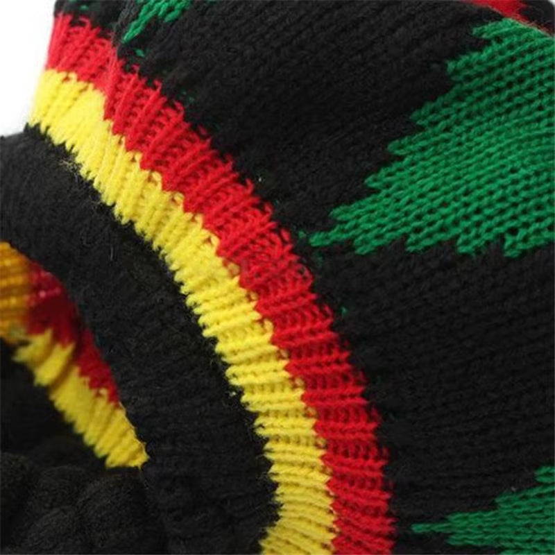 Men Women Jamican Rasta Hat Dreadlocks Wig Bob Marley Caribbean Fancy Dress Prop Unisex Knitted Beanie Hat