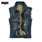 Summer Mens Ripped Denim Vest Male Tank Top Washed Jeans Waistcoat Man Retro Cowboy Hip Hop Sleeveless Jacket 6XL,YA564