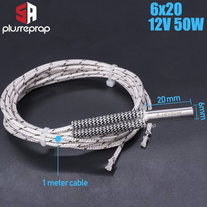 6X16 6X20 6X30Mm Ceramic Cartridge Heater 12V 24V 40W 50W 60W 70W for CNC 3D Printer Print Head Hotend J-Head