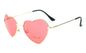 Ladies Heart Shaped Sunglasses Metal Women Brand Designer Fashion Rimless LOVE Clear Ocean Lenses Sun Glasses Oculos UV400