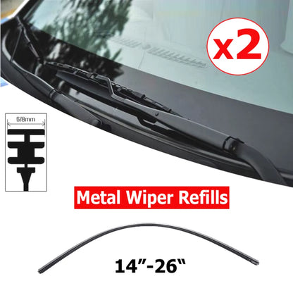 2Pcs/Lot Car Rubber Vehicle Insert Strips Wiper Blade Blades (Refill) 6Mm/8Mm 14"16"22"24"26" Car Accessories Soft Refills