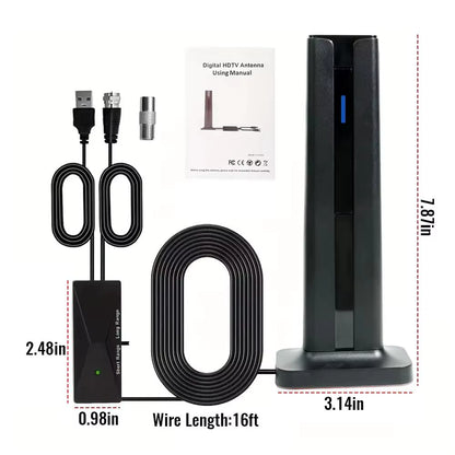 Indoor TV Antenna for All Smart Tvs Long Range HD Digital with Signal Amplifier Supports 4K 1080P Local Channels Smart Antenna