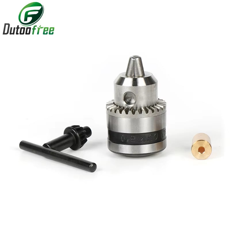 Power Tools Clamping 0.6-6Mm B10 Micro Motor Drill Chucks Taper Mounted Drill Chuck with Chuck Key Brass Mini Electric Motor