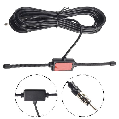 Car Radio Antenna AM/FM Radio Sheep Antenna T-Shaped Small-Sized Hidden Glass Car Stereo AM FM Dipole Antenna Instrument Part