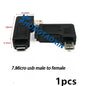 90 Degree Left & Right Angled Mini USB 5Pin Female to Micro USB Male Data Sync Adapter Plug Micro USB to Mini USB Connector