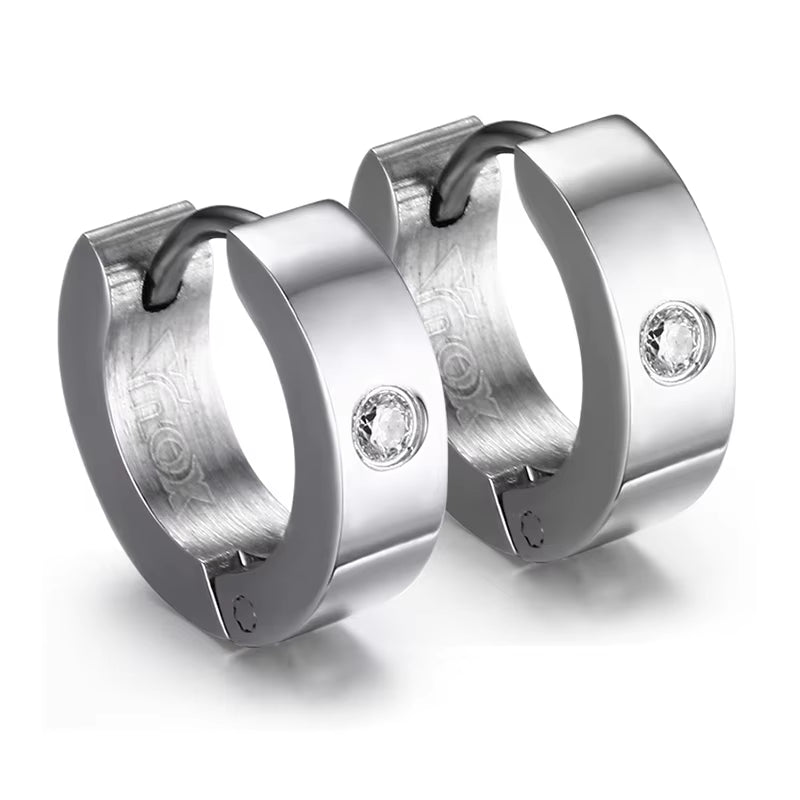 Cute Hoop Earrings for Women Men Stainless Steel Ear Cuff Brincos Huggie Jewelry