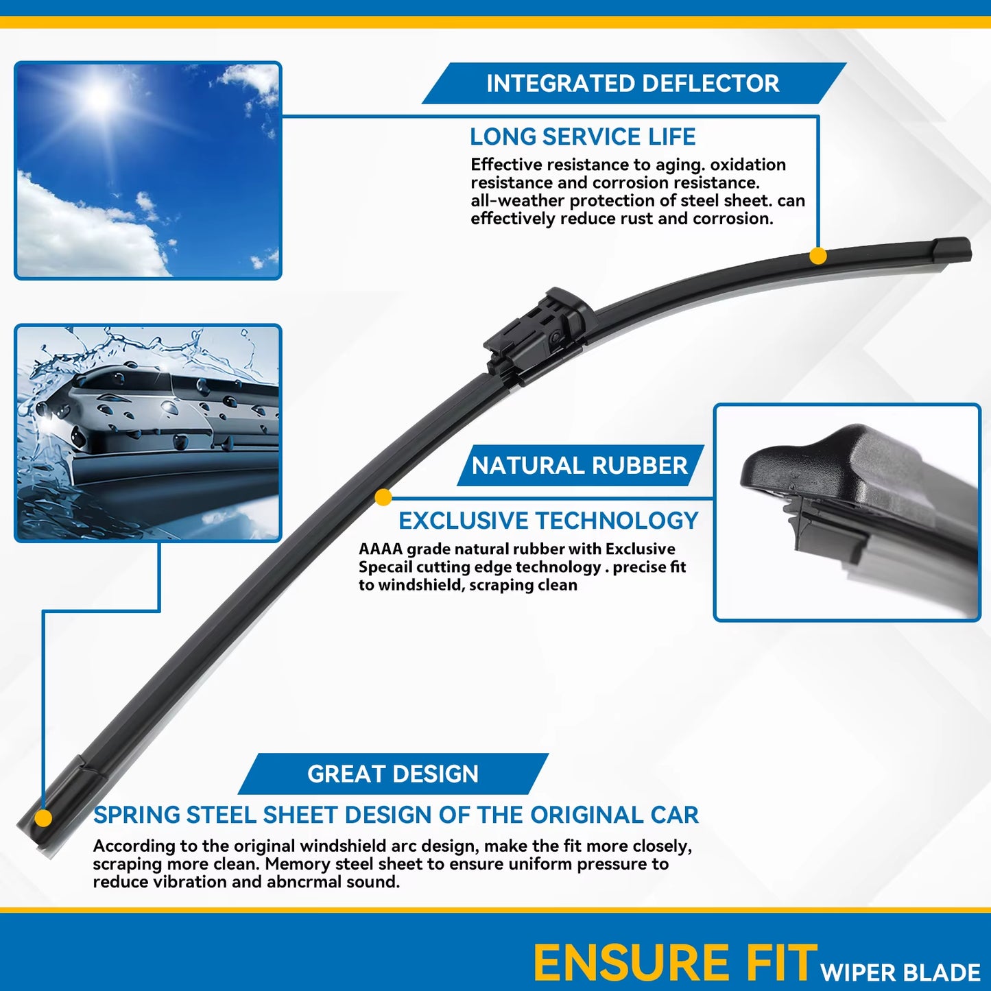 Erick'S Wiper Front & Rear Wiper Blades Set for Skoda Yeti 2009 - 2017 Windshield Windscreen Window Rain Brushes 24"+19"+11"
