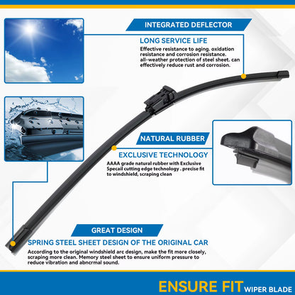 Erick'S Wiper Front & Rear Wiper Blades Set for Skoda Yeti 2009 - 2017 Windshield Windscreen Window Rain Brushes 24"+19"+11"