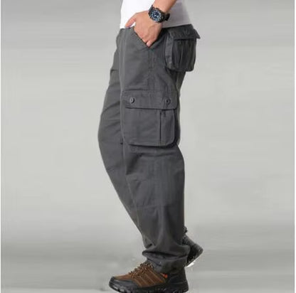 Cotton Men'S Cargo Pants Casual Multi Pockets Tactical Work Pants Men Outerwear Straight Slacks Long Trousers for Men Clothing