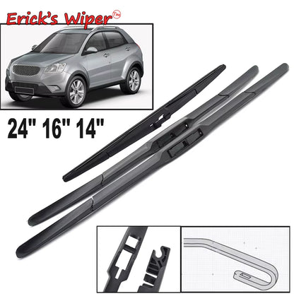 Erick'S Wiper Front & Rear Wiper Blades Set for Ssangyong New Actyon Korando C 10 - 19 Windshield Windscreen Window 24"16"14"