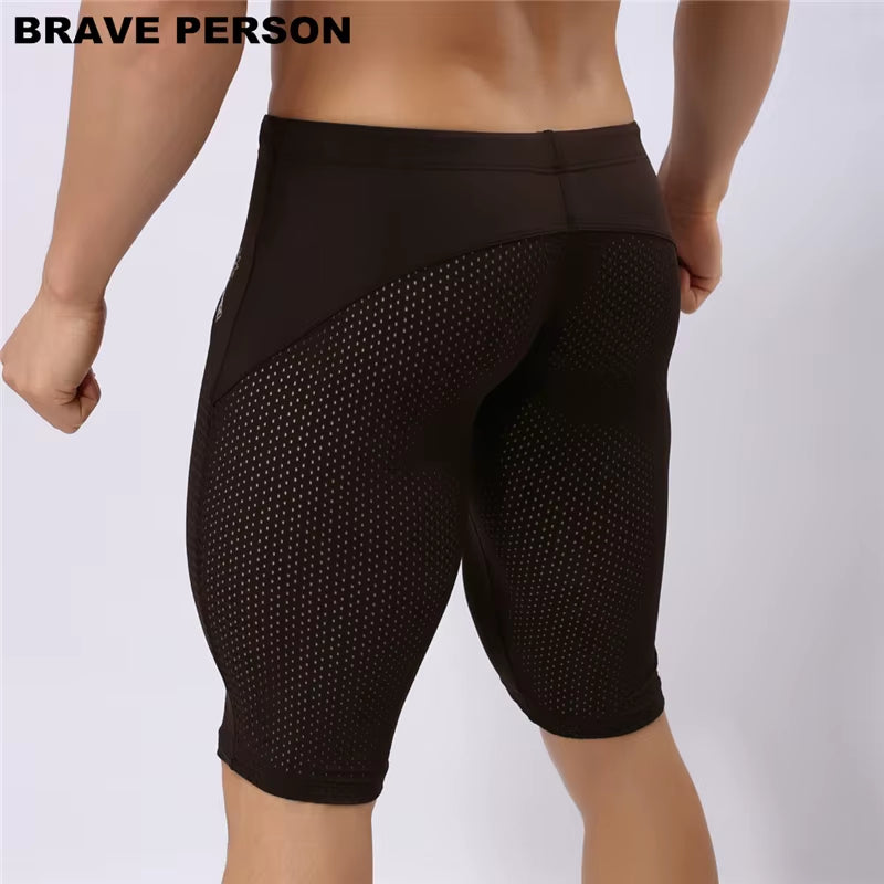 Summer Style Shorts Breathable Mesh Men Tight Beach Shorts Men Multifunction Knee Length Board Shorts Beach Wear