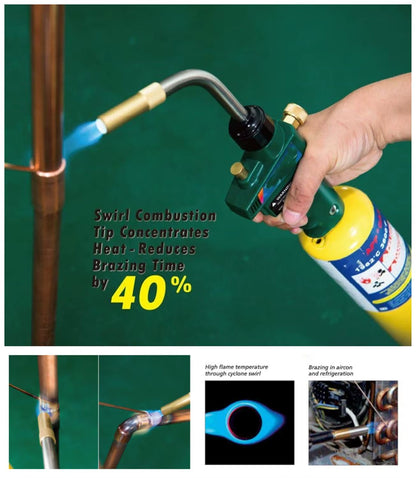 Braze Welding Torch MAPP Propane Gas Torch Piezo Trigger Ignition CGA600 Copper Aluminum Heating Solder Burner