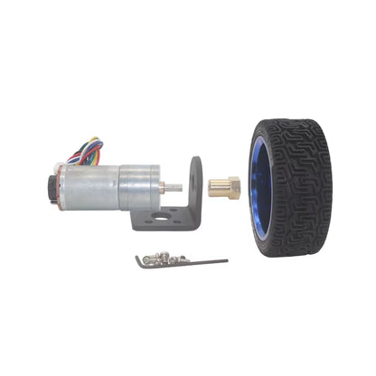 Diy Arduino Geared Motors 6V 12V 24V DC Gear Motor with Encoder and 65Mm Wheel Coupling Kit for Robot Smart Car Gearmotors