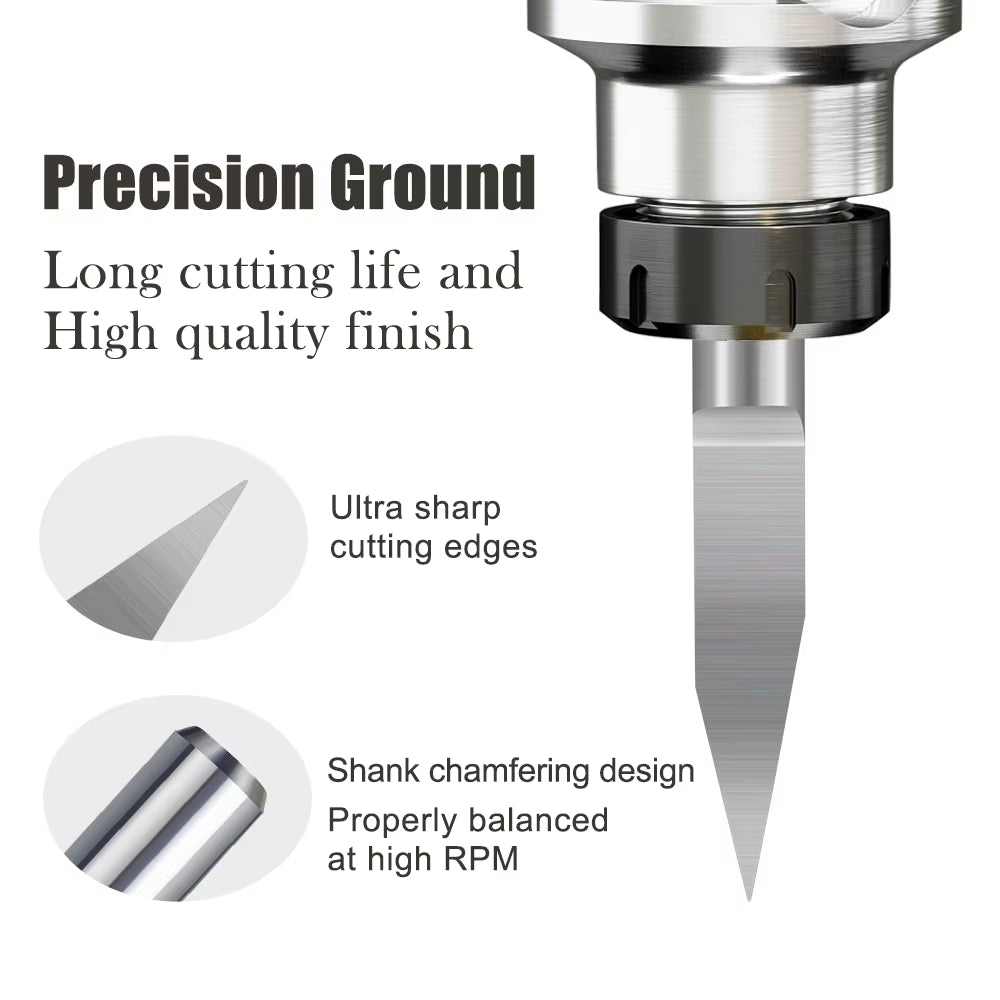 V Shape Milling Cutter 10Pcs 30 40 Degree 3.175Mm(1/8'') Shank Carbide PCB Engraving Bits CNC Router Tool