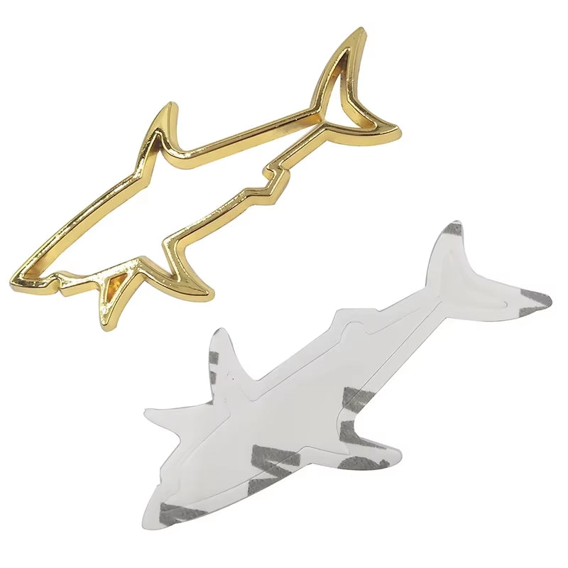 3D Metal Car Styling Sticker Hollow Fish Shark Emblem Badge Decals Automobiles Motorcycle Computer Fuel Cap Accessories