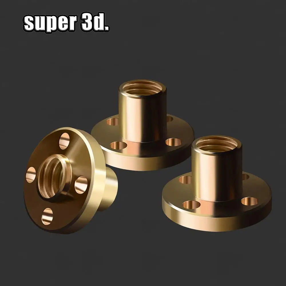 3D Printer Accessoris Copper Trapezoidal Lead Screw Nut T8 Pitch 2Mm for Lead 2/4/8Mm Screw Stepper Motor Rail Screw CNC