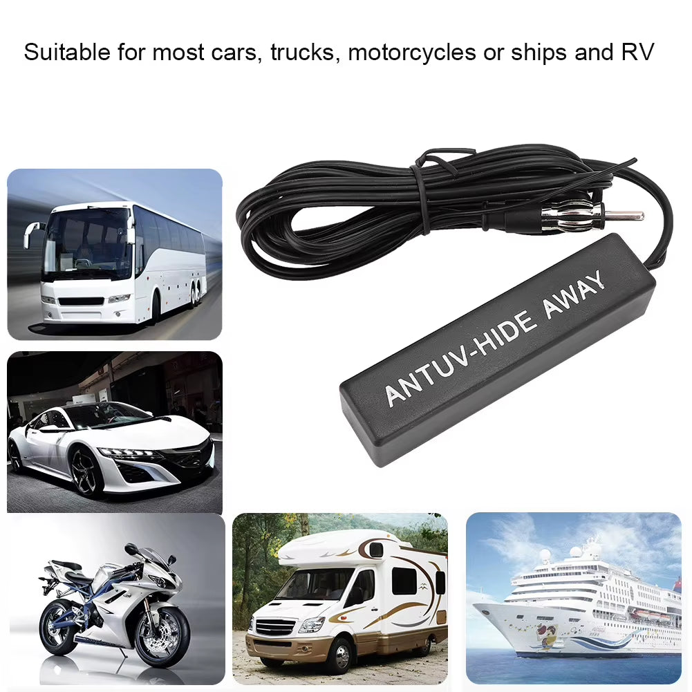 FM Antenna Receiving Antenna 12V Electronic Stereo AM/FM Radio Hidden Amplified Antenna for Car Ship RV Car Antenna
