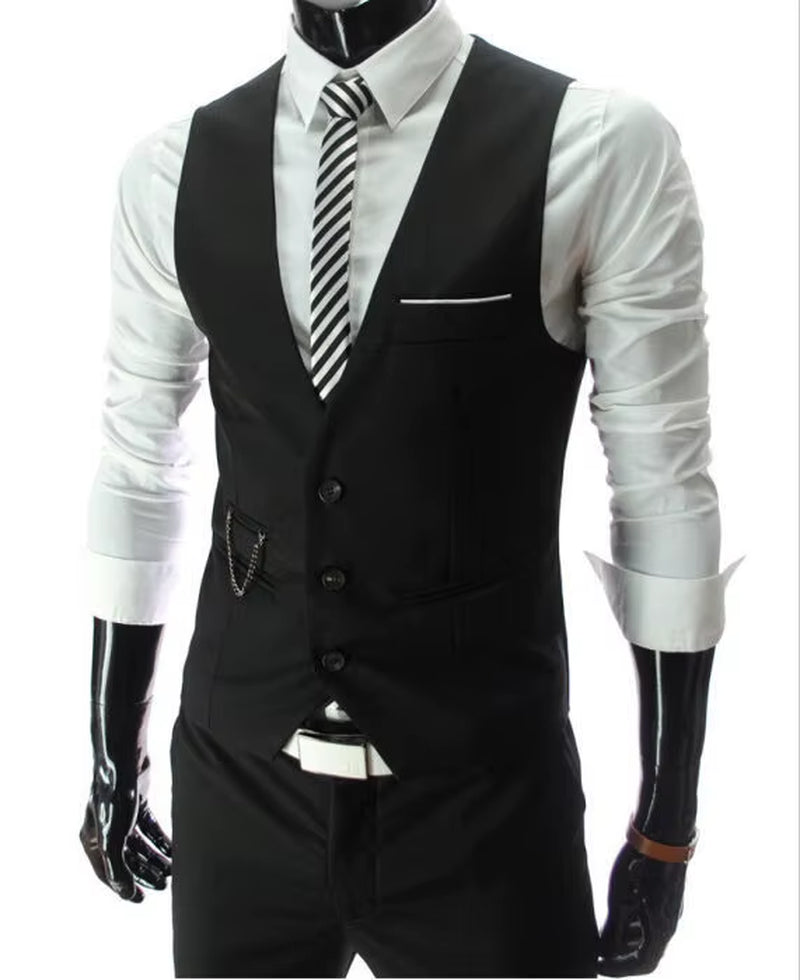 2025 New Arrival Dress Vests for Men Slim Fit Mens Suit Vest Male Waistcoat Gilet Homme Casual Sleeveless Formal Business Jacket